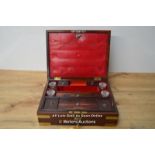 *GEORGE IV MAHOGANY AND GILDED BRASS TRAVEL VANITY CASE [LQD215]