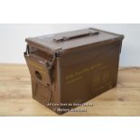 *50 CAL AMMUNITION AMMO BOX IDEAL TOOL STORAGE BOX - BROWN BRITISH ARMY GRADE 1 [LQD214]