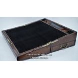*SOLID MAHOGANY CAMPAIN WRITING SLOPE WITH PROP / WITH KEY / CLOSED BOX MEASURES 25 X 50 X 16CM [