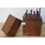 *SOLID MAHOGANY CADDY W/ GROUP OF 16 VINTAGE AUGER BITS INC. MILLER'S FALLS [LQD215]