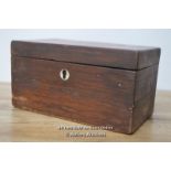 *WOODEN MAHOGANY TEA CADDIE CADDY NEEDS TLC [LQD215]