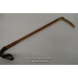 *VINTAGE RIDING HUNTING CROP WITH ANTLER HORN HANDLE LOT 13 [LQD215]