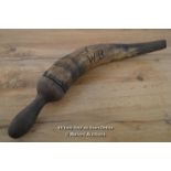 *EARLY 19TH CENTURY AGRICULTURAL VETERINARY DRENCHING HORN TURNED / 50CM LONG [LQD215]