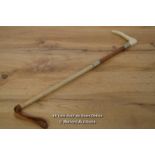 *RIDING/HUNTING CROP, BONE HANDLE, SILVER COLLAR DECORATIVE CURIOS / 50CM [LQD215]