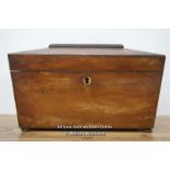 *MAHOGANY TEA CADDY SARCOPHAGUS TYPE FOR RESTORATION [LQD215]