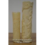 *TRIBAL BOVINE BONE CARVED HOLDERS VASES [LQD215]