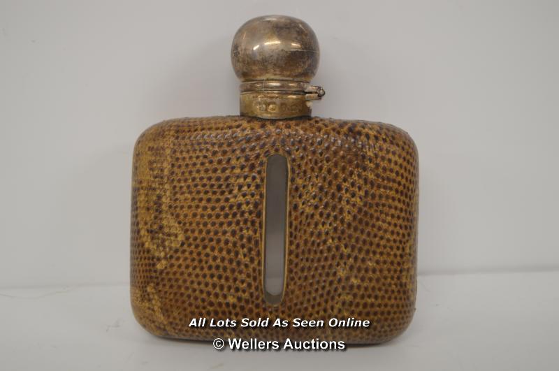 *SILVER AND SNAKESKIN FLASK [LQD215] - Image 2 of 4