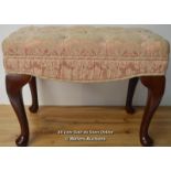 *SILK DAMASK BUTTON DRESSING STOOL BENCH / WINDOW SEAT / 42 X 54 X 37CM [LQD215]