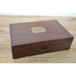 *MAHOGANY CUT THROAT RAZOR BOX / 12.5 X 18.5 X 5CM [LQD215]