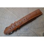 *OSTRICH HIDE GRAINED LEATHER WATCH STRAP IN GOLD BROWN [LQD215]