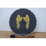 *LARGE MODERN ANGEL WINGS DESIGN SHAMANIC DRUM NATIVE AMERICAN 38CM [LQD215]