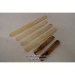 *SIX / VINTAGE BONE BOOKBINDER'S TOOLS / LONGEST 24CM [LQD215]