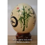 *OSTRICH EGG HAND PAINTED ORIENTAL WRITING SMALL STAND [LQD215]
