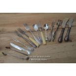 *JOB LOT OF VINTAGE SILVER PLATED CUTLERY/BONE/MOTHER OF PEARL [LQD215]