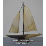 *LARGE HORN HANDMADE SCHOONER BOAT [LQD215]