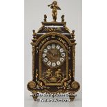 *BOULLE WESTMINSTER CHIME MANTLE CLOCK / 28 X 56 X 12CM / IN WORKING ORDER [LQD215]