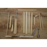 *COLLECTION OF BONE AND CELLULOID SEWING AND CROCHET TOOLS [LQD215]