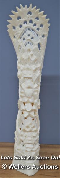 *VINTAGE TOTEM SCULPTURE MID CENTURYÊRVED BONE / 24CM HIGH [LQD215] - Image 2 of 4