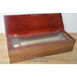 *SWISS HARMONIUM MUSIC BOX / IN WORKING ORDER / 51.5 X 17 X 12CM [LQD215]