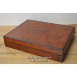 *ARTISTS LEATHER & WOOD TRAVELLING PAINT BOX WITH KEY / ARTISTS LEATHER & WOOD TRAVELLING PAINT