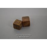 *PAIR OF GENUINE ROMAN DICE BRITISH 2- 4TH C [LQD215]