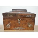 *REGENCY MAHOGANY SARCOPHAGUS DOUBLE TEA CADDY [LQD215]