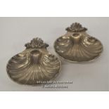 *VINTAGE SILVER PLATED SCALLOP SHELL DISHES [LQD214]