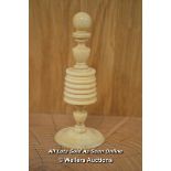 *VINTAGE BONE SPARE CHESS PIECE WHITE KING / 9CM HIGH [LQD215]