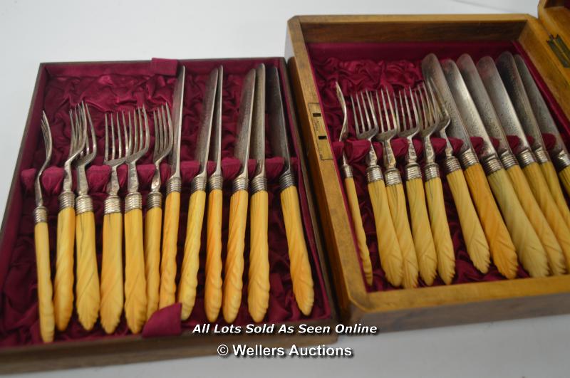 *BOXED 24 PEICE KNIFE AND FOLK SET. SILVER PLATED BRITANIA METAL. [LQD214] - Image 2 of 4