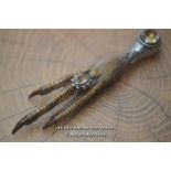 *SILVER TOPPED CLAW BROOCH WITH GEMSTONE RING [LQD215]