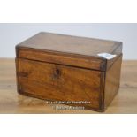 *GEORGIAN MAHOGANY INLAID TEA CADDY CADDIE WITH KEY [LQD215]