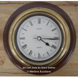 *METAMEC BRASS COLOURED PORTHOLE WALL CLOCK, FULLY WORKING / CLOCK FACE 11CM DIAMETRE [LQD215]