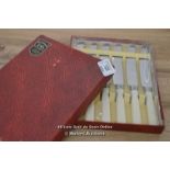 *GEORGE WOSTENHOLM CUTLERY - IVORINE BONE EFFECT - DESSERT KNIVES [LQD215]