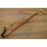 *CHILD'S RIDING CROP WITH HORN HANDLE AND LEATHER TIP [LQD215]