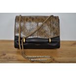 *NINA RICCI MARCHE CHAINE SNAKESKIN AND LEATHER SHOULDER BAG [LQD215]