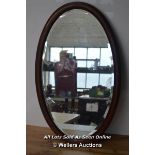 *OVAL MIRROR INLAID WOOD TUNBRIDGEWARE / 49 X 79CM [LQD215]