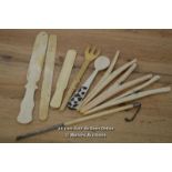 *BOVINE BONE PAGE-TURNERS GLOVE STRETCHERS SPOON -FORK BROK [LQD215]