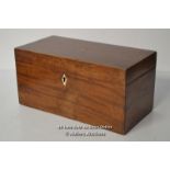 *MID 19THC. MAHOGANY 3-COMPARTMENT TEA CADDY BOX C.1850 [LQD215]