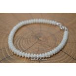 *SLIM WHITE CORAL STACKING STERLING SILVER BRACELET - LADIES LAYERING BRACELET [LQD215]