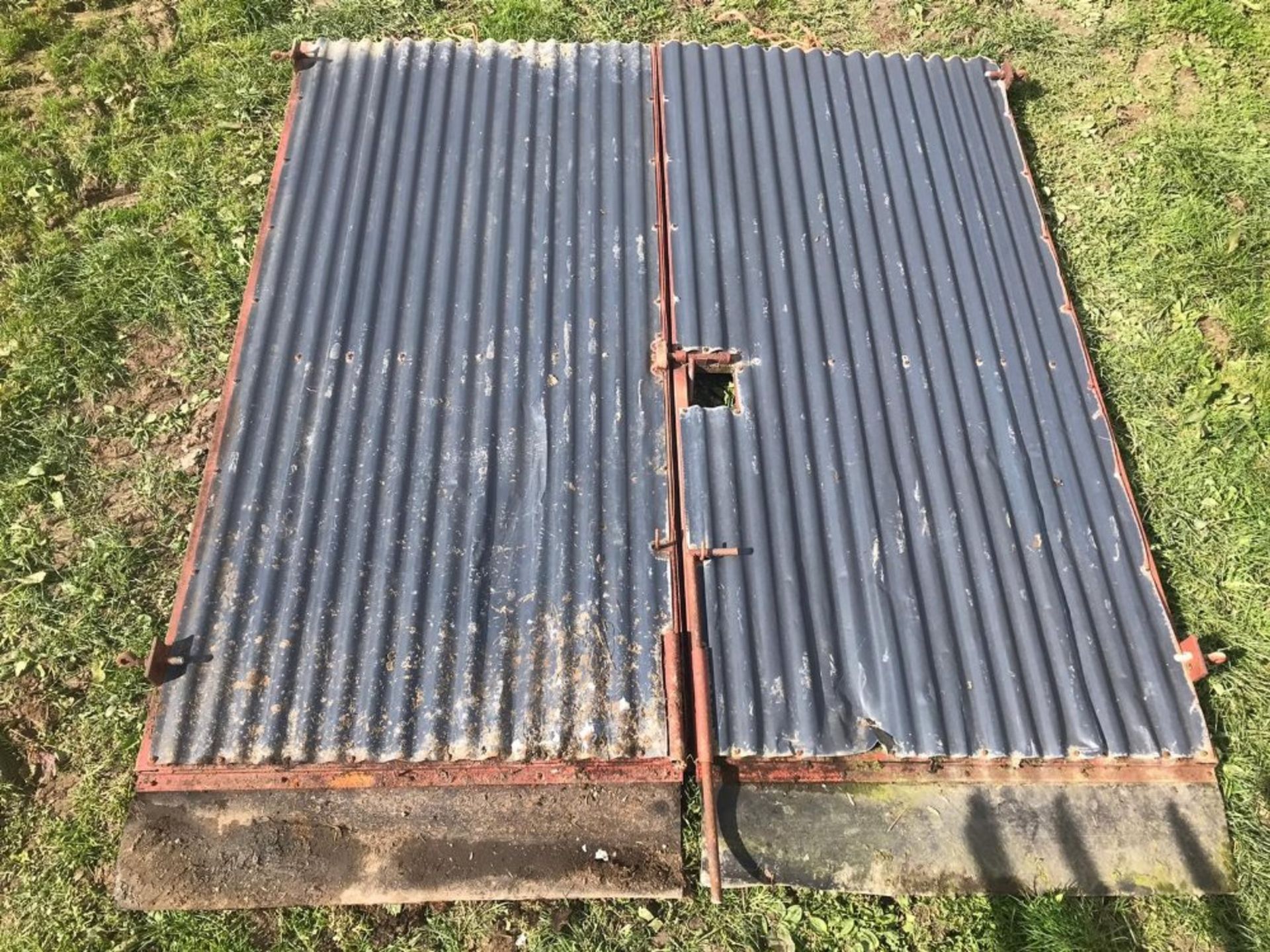 PAIR OF SHEETED DOORS WITH RUBBER