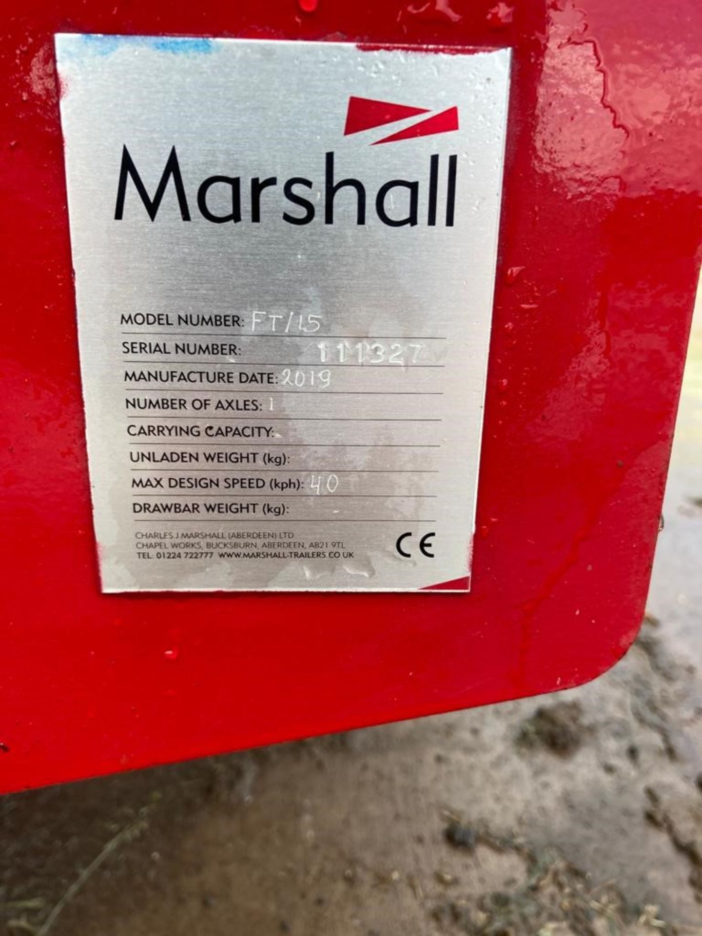 15FT 2019 MARSHALL FEED TRAILER - Image 3 of 8