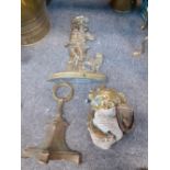 2 VICTORIAN BRASS DOOR STOPS