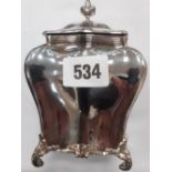 A SILVER FRENCH STYLE TEA CADDY