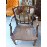 GEORGIAN OAK ELBOW CHAIR