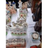 COLLECTION OF 19C STAFFORDSHIRE COTTAGES