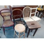 4 VICTORIAN CHAIRS, 2 STOOLS