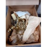 2 BOXES BRASS WALL LIGHT FITTINGS