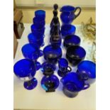 COLLECTION OF BRISTOL BLUE GLASSWARE, 3