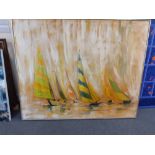 LEE REYNOLDS OIL ON CANVAS YACHTS