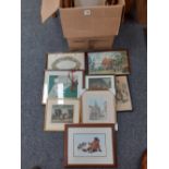 BOX OF ASSORTED PRINTS